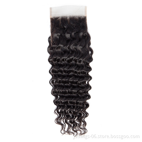 Top Swiss Lace 4x4 Closure Human Hair Unprocessed Brazilian Virgin Remy Hair 4x4 5x5 6x6 7x7 13x4 13x6 2x6 360 Front Closure